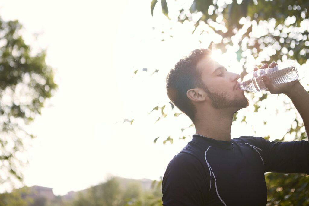 Man drinking water